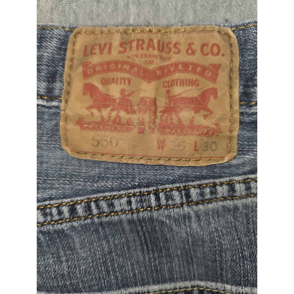 Levi's 550 Denim Stonewash Blue 36x30 Relaxed Fit Jeans - Picture 6 of 10